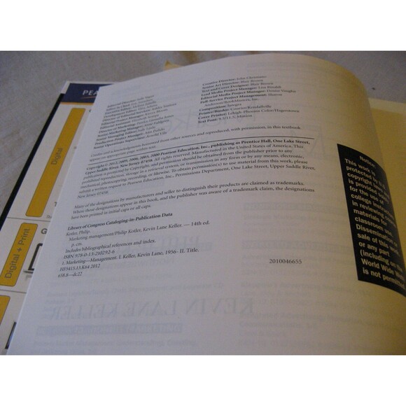Marketing Management Instructors Review Copy Hard Back Textbook Kotler & Keller - Picture 3 of 3